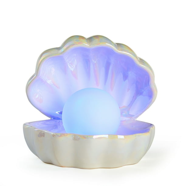 Your Zone Mermaid Shell with Multi-color Changing Pearl Table Lamp