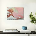 thumbnail image 5 of Chilfamy Wave Pink Gold Foil Canvas Wall Art Ready to Hang for Home Decor 16x12in, 5 of 6
