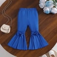 thumbnail image 5 of JCCXIN Girls Flare Pants Baggy Bow Elastic Waist Stretch Pants Outdoor Playwear Summer Casual Everyday Wear Lovely Street Bottoms,Blue,3-4 Years, 5 of 9