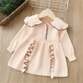thumbnail image 2 of YUELONGHU Girls Fashion Dresses Flower Girl Dress 4T Green Kids Toddler Baby Girls Long Sleeve Patchwork Ruffled Sweater Dress Outfits 3-4 Years, 2 of 9