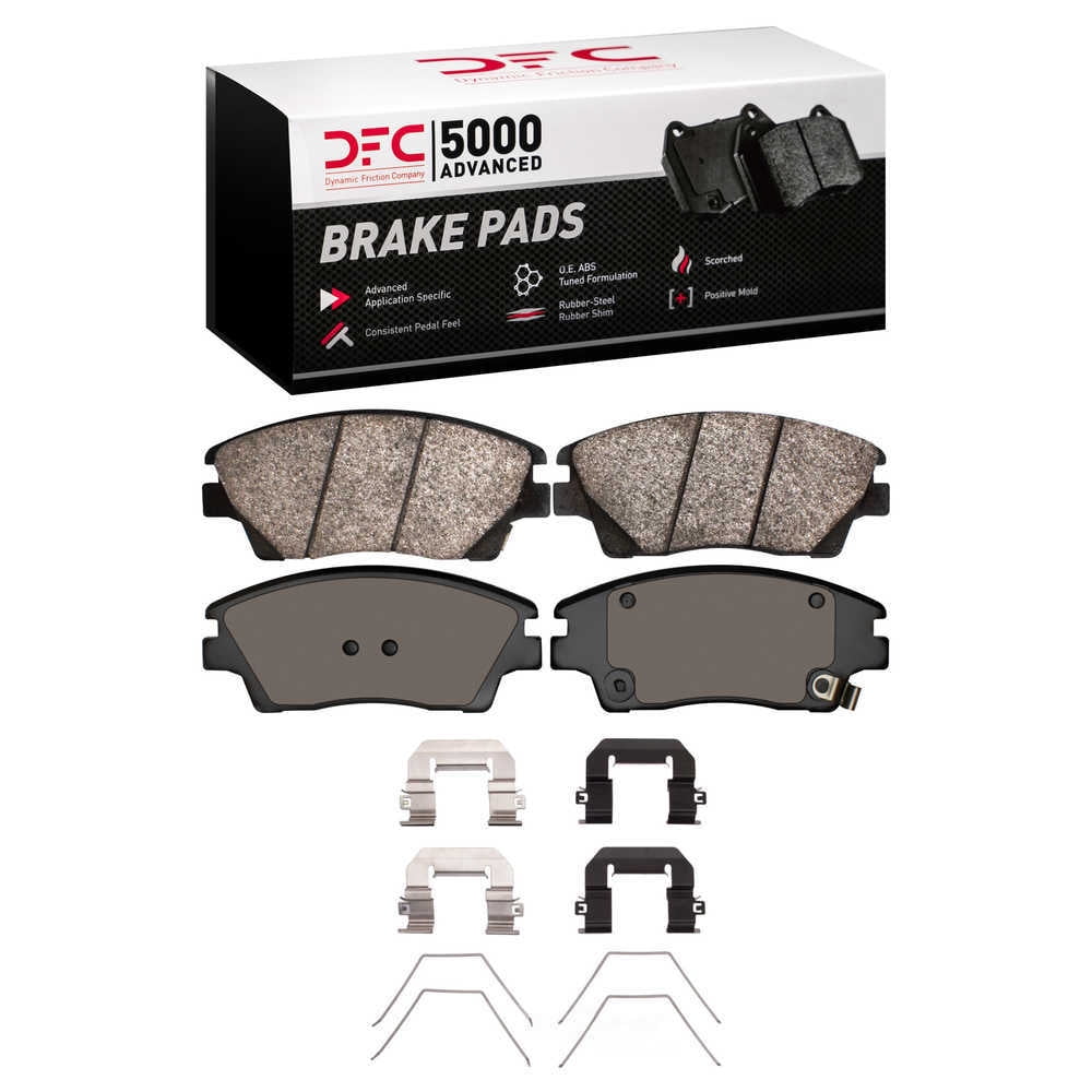 Dynamic Friction Company 1551-1847-01 DFC 5000 Advanced Brake Pads - Ceramic and Hardware Kit - OE