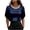 Navy, variant on Staron Summer Tops for Women Casual Round Neck Short Sleeve Loose Blouse Basic Solid Color Fashion Pearl Button Shirt, Khaki S