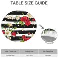 thumbnail image 6 of 44in Round Tablecloth with Elastic Edge, Waterproof Fitted Table Cover for 36-44" Tables, Floral Theme Polyester Reusable Table Cloths Wipe Clean for Picnic, Dining, Outdoor Use and Party Decor, 6 of 7