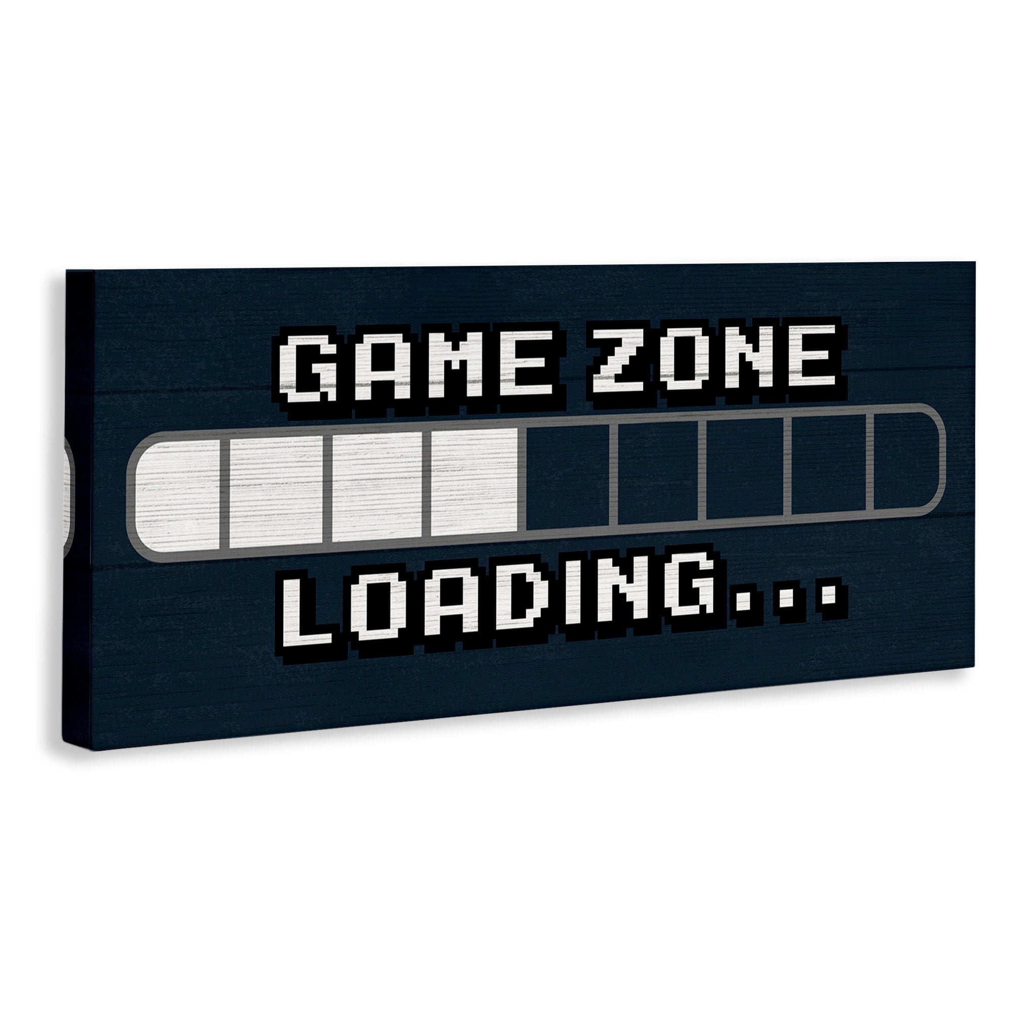 Stupell Industries Game Zone Loading Pixel Text Video Gamer , 48 x 20, Design by Lil' Rue