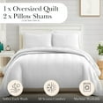 thumbnail image 2 of Southshore Fine Linens Oversized Quilt Bedding Set lightweight, prewash fabric soft coverlet bedspread 3-Piece, matching shams (108 in wide x 98 in long), Chevron White, King / California King, 2 of 9
