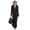 Black, variant on Women's Sherpa Lined Fleece Maxi Dress Collar Half Zipper Solid Slim Long Sleeve Casual Winter Dress Light Blue 2XL