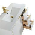 thumbnail image 3 of Fine Fixtures Opulence Collection 36 in. W x 18 in. D x 33 in. H Bathroom Vanity in White Matte with White Ceramic Sink - Satin Brass hardware, 3 of 7
