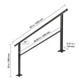thumbnail image 2 of KFFKFF Outdoor Handrail 165lbs Load Handrail Aluminum Outdoor Stair Handrail 36" x 35" Outdoor Stair Railing Transitional Range from 0 to 50 Staircase Handrail Fits 4-5 Steps, 2 of 8
