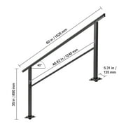 KFFKFF Outdoor Handrail 165lbs Load Handrail Aluminum Outdoor Stair Handrail 36 x 35 Outdoor Stair Railing Transitional Range from 0 to 50 Staircase Handrail Fits 4-5 Steps