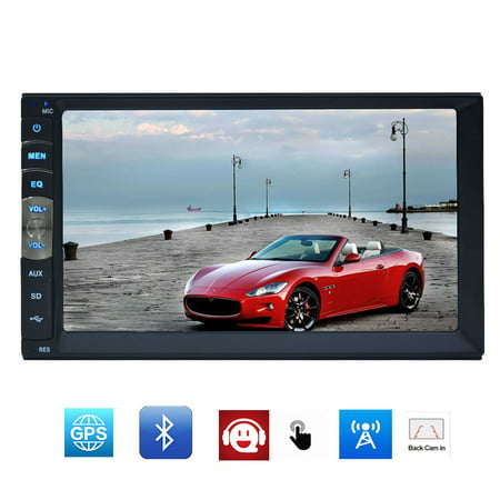 Hotsale Double 2 Din Car GPS Navigator MP5 Video Radio Player Car Deck Audio Headunit in Dash two Din Car Stereo Linux System for Bluetooth/1080P/Navi/Optional Screen Mirroring of Android (Best Android Car Deck)