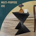 thumbnail image 5 of LeisureMod 15.75" Triangular Side Table, Stackable Plastic Accent End Table for Indoor & Outdoor Use, Weather-Resistant Modern Patio & Living Room Table, Black, 5 of 8