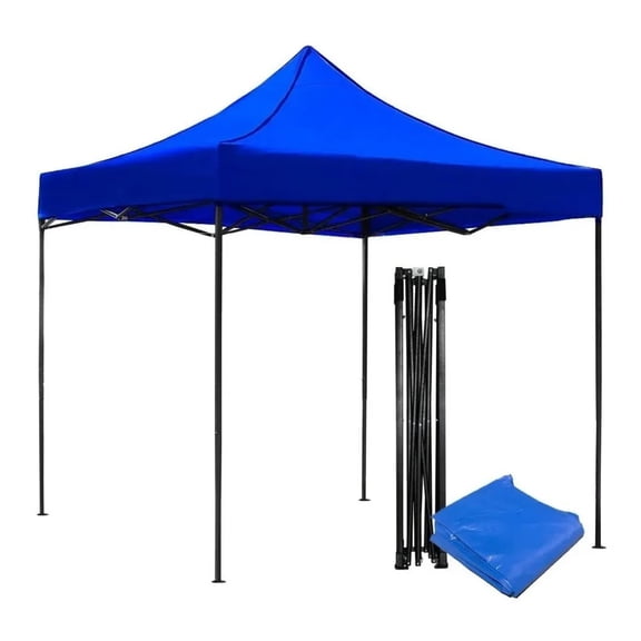 Toldo Azul 3x3 Plegable Exterior Impermeable Reforzado Circulo Impermeable
