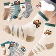 thumbnail image 2 of Lispipm 5 Pairs Toddlers Sock Cartoon Cars Print Cotton Sock Boys Soft Breathable Ankle Socks 2026 Summer Fall Stockings Green 6-8 Years, 2 of 4