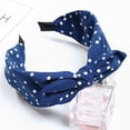 thumbnail image 6 of Sweet Polka Dot Print Bowknot Hair Hoop Women Wide Band Cloth Headband Headwrap, 6 of 8