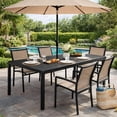 thumbnail image 6 of Benjara Fifi 71" Outdoor Dining Table- Polyresin Top- Black Aluminum Frame, 6 of 9