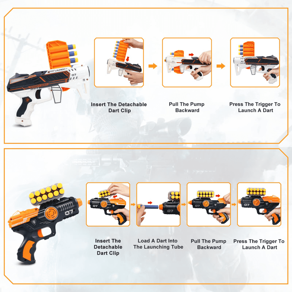 Carsky Electronic Scoring Target Shooting Toy, 2 Foam Dart Blasters & 20 Darts, Interactive Shooting Game Set for Kids Ages 6-12, Indoor Outdoor Boys Gift