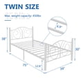 thumbnail image 7 of VECELO Twin Metal Bed Frame with Headboard and Footboard, Heavy Duty Slat Support Platform Frame for Bedroom, No Box Springs Needed, White, 7 of 7