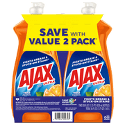 Ajax Ultra Liquid Dish Soap Orange Scent, Triple Action, 28 oz Bottle, 2 Pack