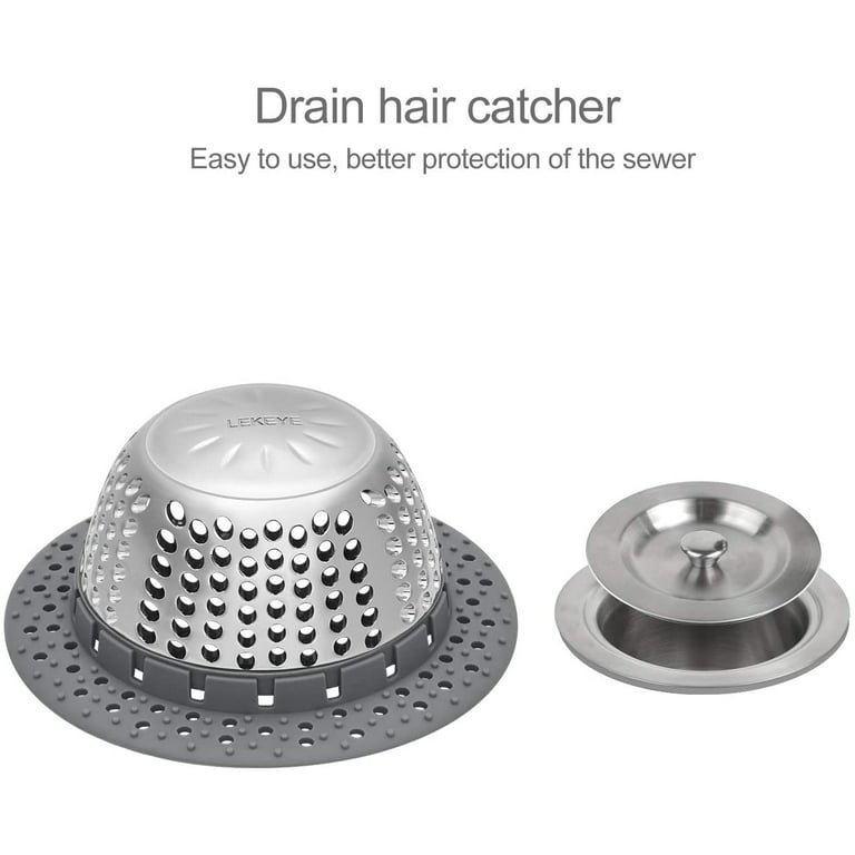 LEKEYE Drain Hair Catcher/Bathtub Drain Cover/Drain Protector for Pop-Up &  Regular Drains(Patented Product) 