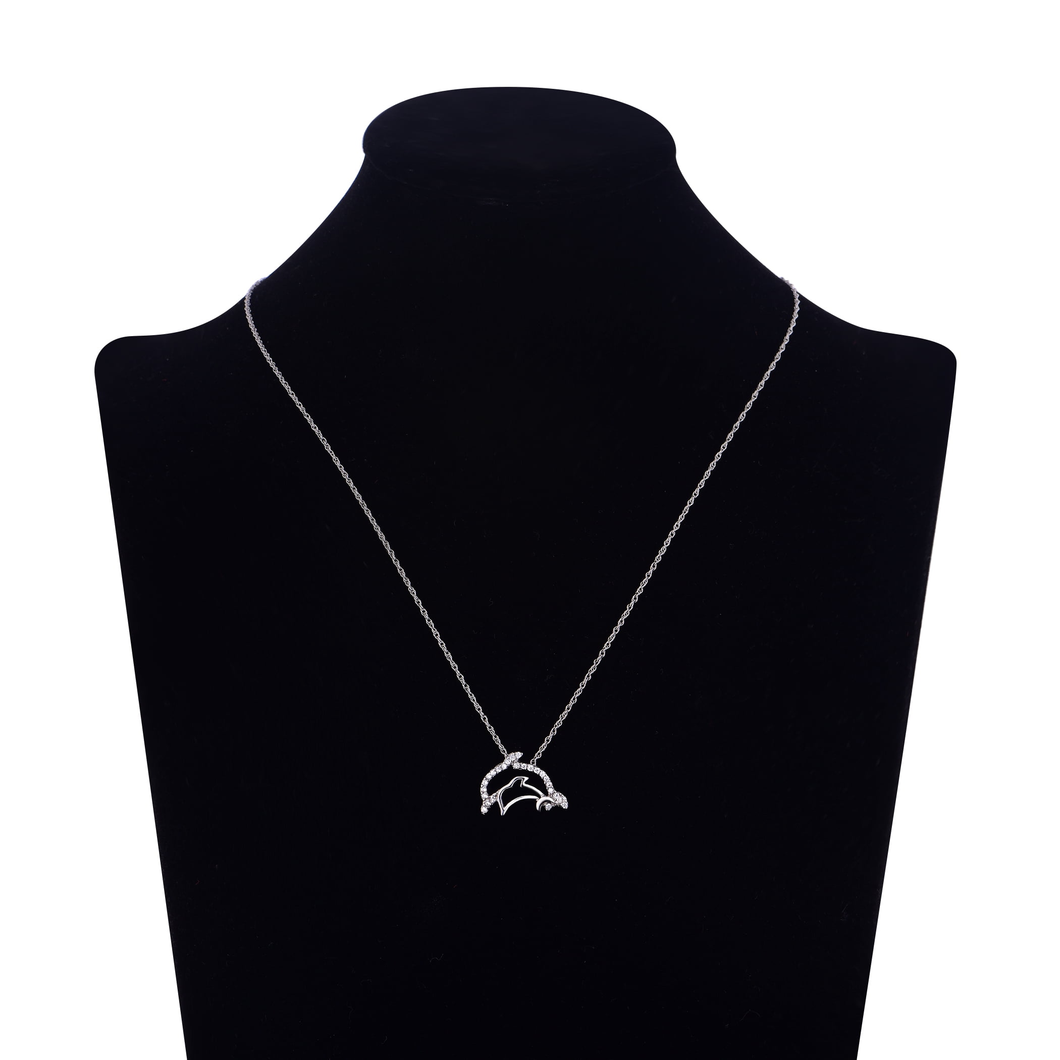 Brilliance Fine Jewelry Adult Simulated Diamond Sterling Silver Dolphin Necklace