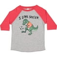 thumbnail image 3 of Inktastic I Love Soccer-dinosaur in Orange Boys or Girls Toddler T-Shirt, 3 of 5