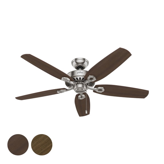 Restored Hunter Fan 52 inch Casual Brushed Nickel Indoor Ceiling Fan in with 5 Blades and Pull Chain (Refurbished)