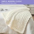 thumbnail image 3 of Chunky Knit Blanket Throw x Hand Knitted Chenille Throw Blanket Small Soft Thick Yarn Cable Knit Blanket Cute Rope Knot Crochet Throw Blankets for Couch Bed Sofa (Light ), 3 of 7