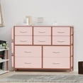 thumbnail image 6 of Twister.CK 10 Drawer Dresser Chest of Drawers, Fabric Storage Organizer Drawers, with Side Pockets & Hooks for for Bedroom Living Room Entryway Nursery, Pink, 6 of 8