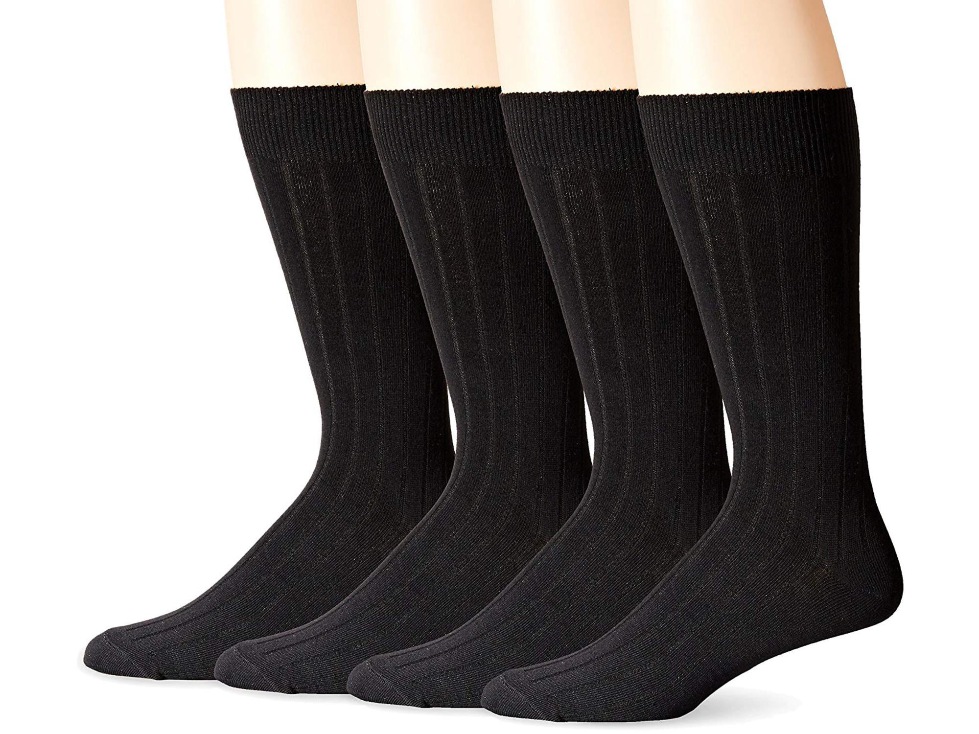 NEW Adolfo 4 Pack Black Patterned Dress Socks Size 6.5-12 G1-55 