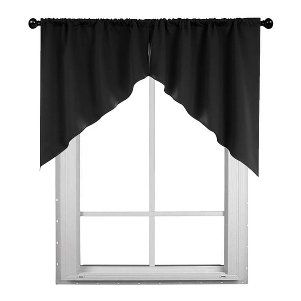 Auchen Minimalism Home Swag Curtain Valance For Windows Elegant Blackout Pole Pocket Kitchen Swags Window Treatment Bathroom Living Room 36 X Black 2 Panels Com Auchen Minimalism Home Swag Curtain, Swag Curtains For Living Room