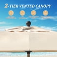 thumbnail image 4 of 6.5x10FT Rectangular Patio Umbrella with Push Button Tilt and Crank Lift,8 Sturdy Ribs for Sun Protection,Outdoor Market Umbrella for Garden,Pool,Deck,Beach and Backyard,Beige, 4 of 7
