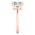 thumbnail image 3 of 2.5ct Oval Cut Blue Moissanite 18k Pink Rose Gold Engraving Statement Bridal Wedding Solitaire Designer Ring Size 9, 3 of 5