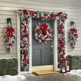 thumbnail image 6 of Christmas Flocked Wreath Door Hanging, Handwoven Rattan Holiday Decoration with Traditional Design, Festive Entryway for Home and Seasonal Celebrations with Easy Installation Hook, 6 of 9