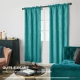 thumbnail image 6 of Deconovo Rod Pocket Blackout Curtains Wave Line with Dots Foil Printed Light Blocking Window Draperies for Bedroom 52 x 54 inch Turquoise 2 Panels, 6 of 8