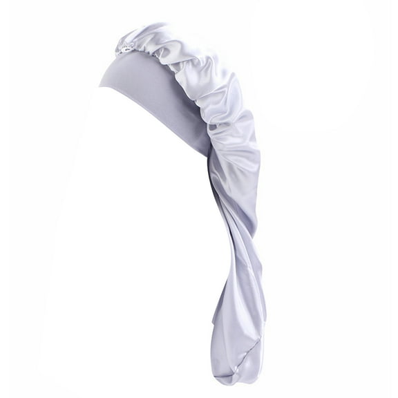 UDIYO Satin Wide Button Hair Bonnet Solid Color High Elastic Women Sleep Cap Hair Care