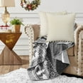 thumbnail image 4 of Haperlare 2 Pcs Throw Pillow Covers with Pom Poms Soft Velvet Square Decorative Cushion Covers for Couch Car Outdoors, Creamy, 18"x18", 4 of 7