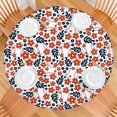 thumbnail image 2 of White Baseballs with Red Flowers Pattern Round Fitted Tablecloth with Elastic Edge,Dining Table Cover Waterproof,Outdoor Round Tablecloth for Camping,Dining,Indoor and Outdoor, 2 of 7