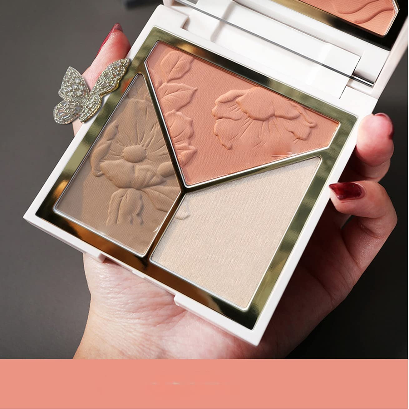  Highlighter & Contour & Blush 3 in 1 Makeup Palette with Brush,  Matte Shimmer Glow Illuminator Powder Perfect For Face  Highlight,Contour,Bronzer,Shape,Silky Brillliant Compact Make-up : Beauty &  Personal Care