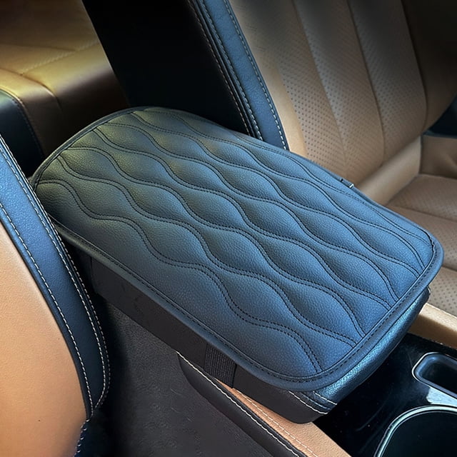 Puntoco Cojín para reposabrazos automotriz, algodón con memoria, soporte para codo, aumento de altura y almohadilla de extensión, funda para reposabrazos central de coche, alfombrilla de cuero