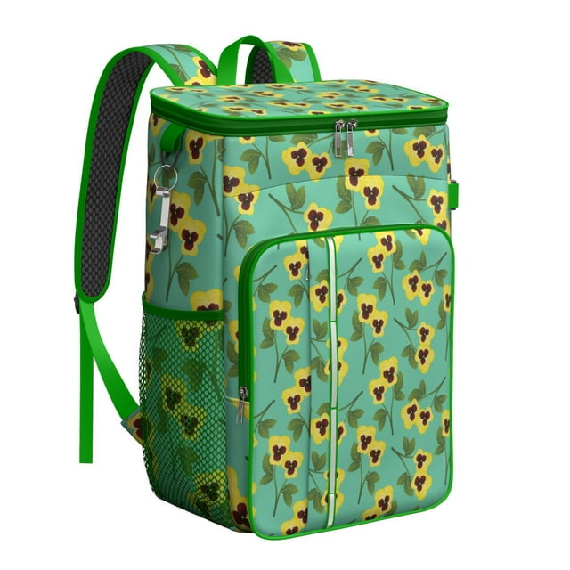 Sac à Dos Isotherme Imprimé Fleurs et Feuilles Tropicales, Sac à Lunch Isolé et Étanche avec Design Botanique Artistique, Parfait pour Femmes, Randonnée, Bureau