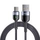 thumbnail image 2 of Essager 3A Type-c Cable de carga Cable de sincronización de datos de teléfono móvil Nylon trenzado con indicador LED, Negro, 0.5m Scienceny EL5316-01, 2 of 2