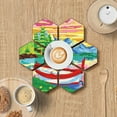thumbnail image 4 of Gnmfd Wooden Diamond Painting Coaster Set DIY, Handcrafted Table Mats with Stain Heat Resistant Protection for Dining Decor Home Party Gift Relaxation, 4 of 5