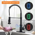thumbnail image 2 of OWOFAN Black Kitchen Faucet with Pull Down Sprayer Stainless Steel Single Handle Pull Out Spring Sink Faucets 1 Hole Or 3 Hole Dual Function for Farmhouse Camper Laundry Utility Rv Wet Bar, 2 of 15