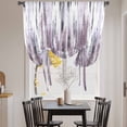 thumbnail image 3 of Purple Vintage Tie Up Curtains 45 Inches Long, Kitchen Window Curtains Over Sink, Striped Painting Retro Abstract Art Small Window Curtains Shade Balloon Curtains Valances for Bedroom/Cafe 34"x45", 3 of 8