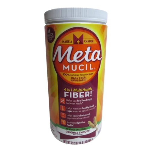Metamucil Fiber Supplement Powder Original Smooth 23.3 Oz, 114 Doses, 2 Pack