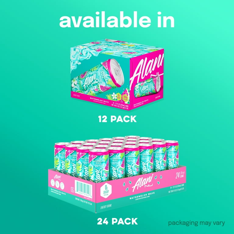 Alani Nu Sugar Free Energy Drink, Watermelon Wave, 12 fl oz, 12
