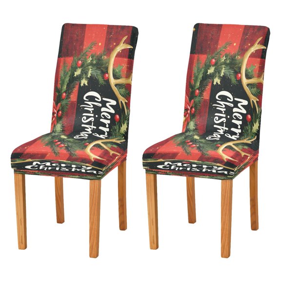 BZSMCE Chairs Slipcovers Dining Chair Covers Classical Caribou Horn Wreath Pattern Creative Pattern