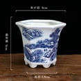 thumbnail image 1 of Delicate Blue And White Ceramic Planter Unique Porcelain Flower Pot For Small Plants Decorative Desktop Flower Pot For Home And Balcony, 1 of 8