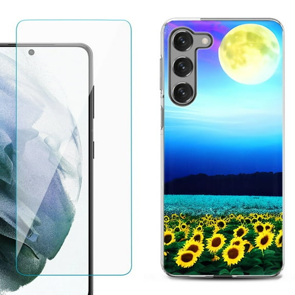 Shockproof Fashion Phone Case for Samsung Galaxy S23 5G, by OneToughShield ® - Sunflower Moon