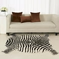 1 Pack Cute Faux Zebra Print Rug, Nonslip, for Office, Kids Room